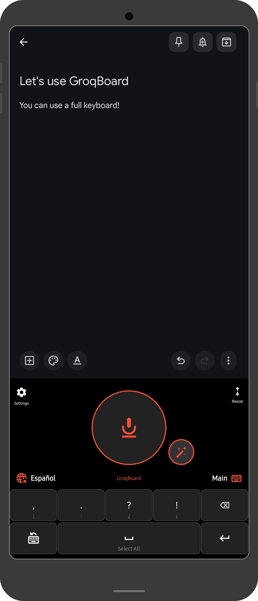 GroqBoard AI voice keyboard for Android - voice typing interface
