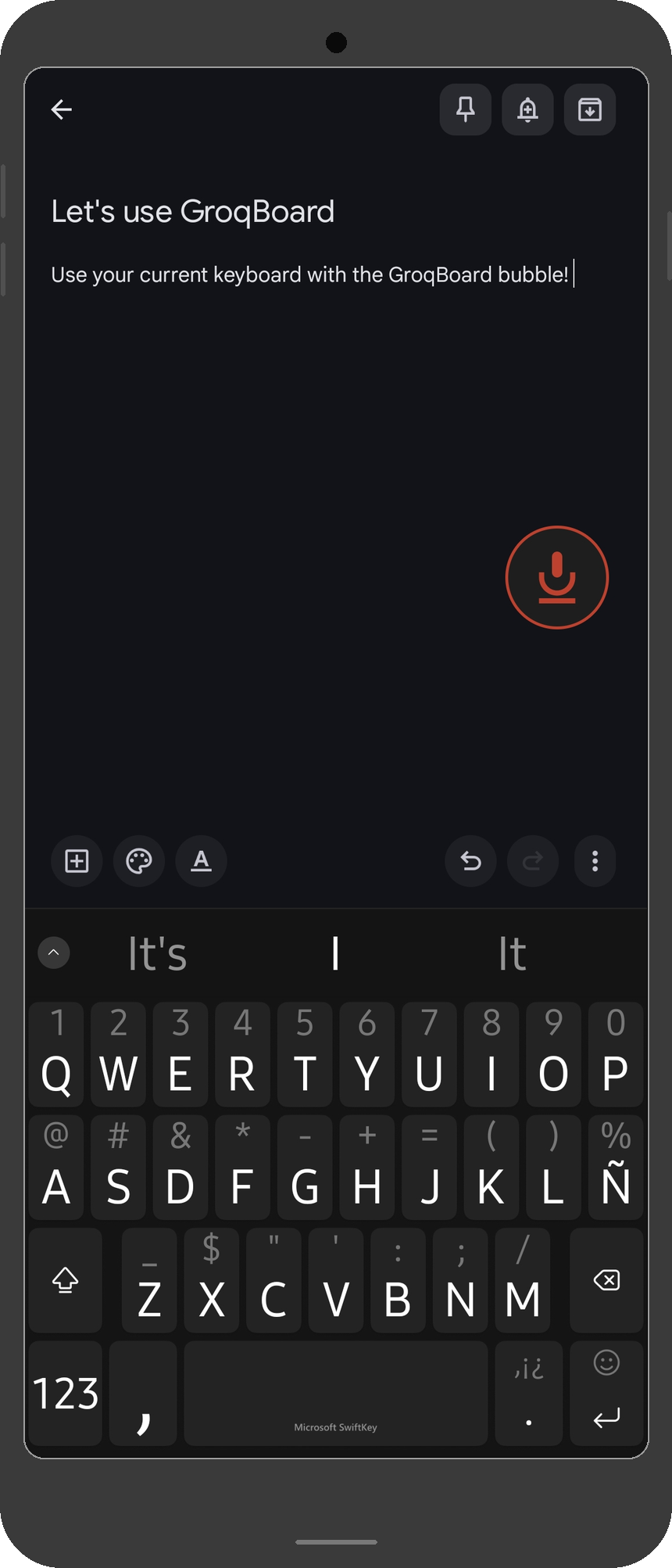 GroqBoard floating bubble - dictate in any app