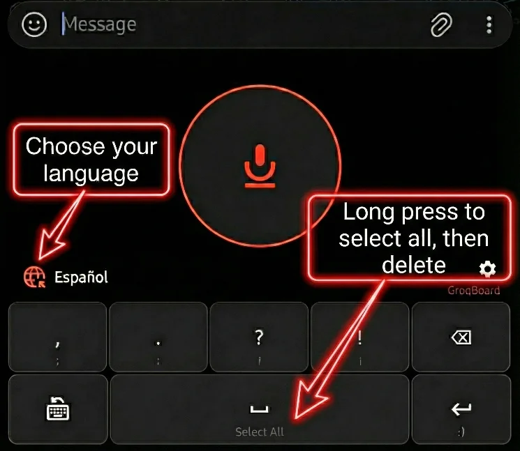 GroqBoard multilingual keyboard layout supporting 8 languages