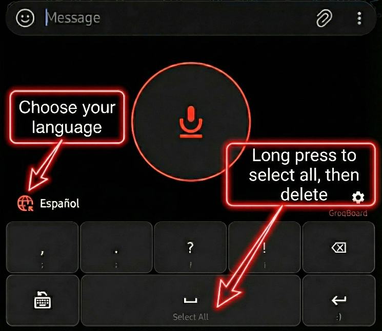 GroqBoard keyboard layout close-up